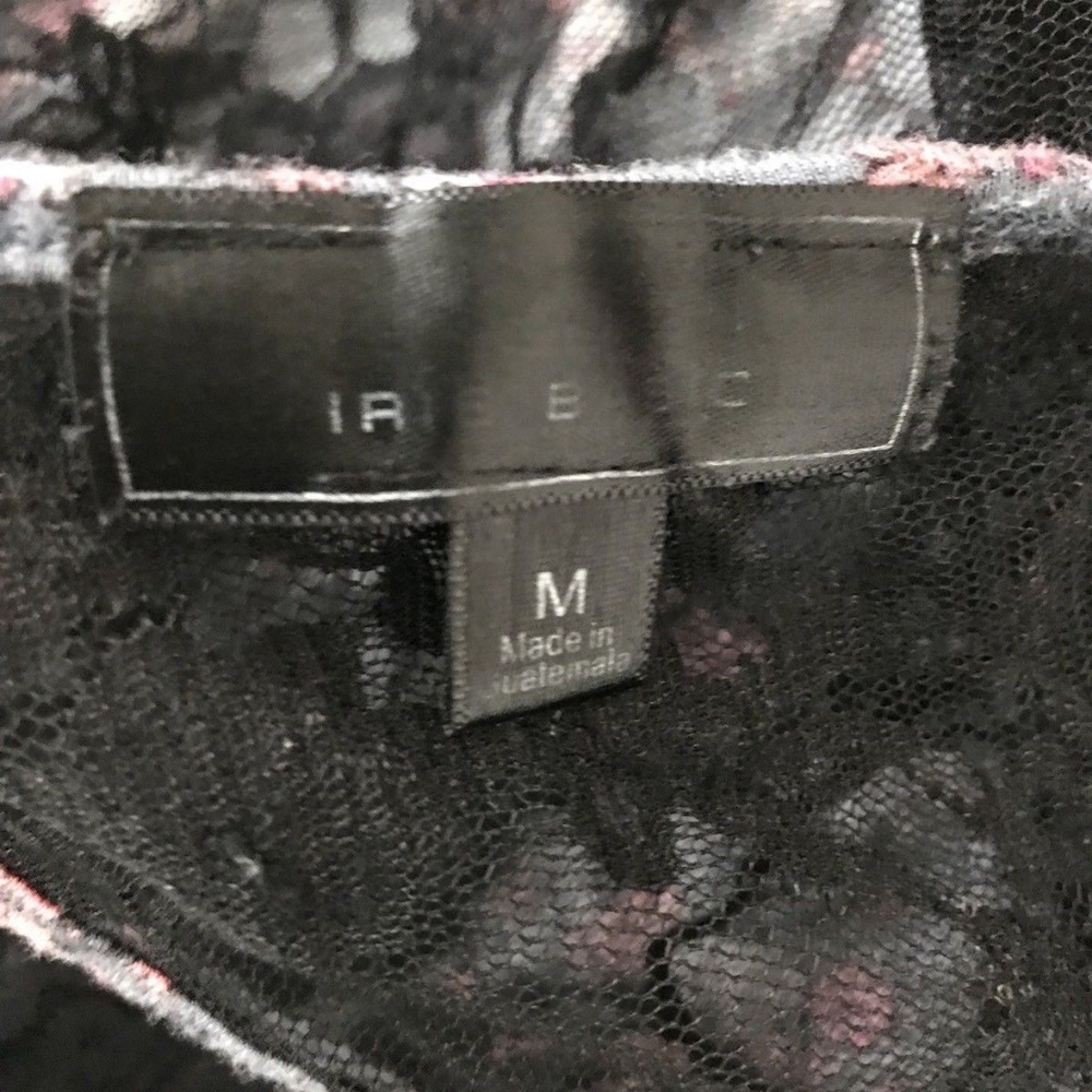 Iris Basic Pink Floral Tank Laced Grey Blouse  M - Picture 6 of 6